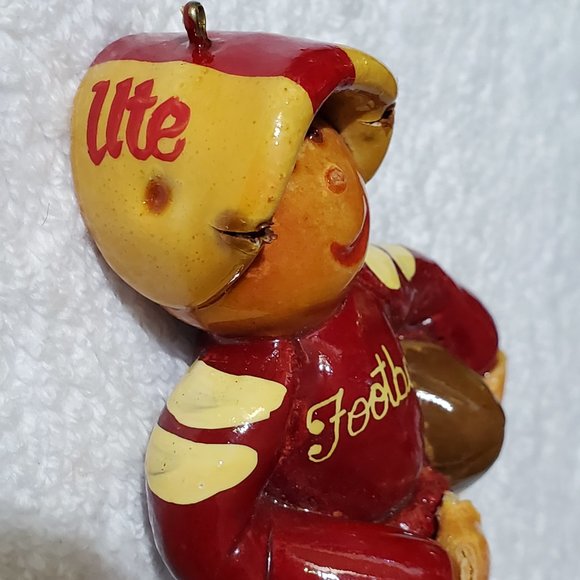 "Ute Football" Player Hand-Sculptured Dough Art Christmas Ornament - Picture 2 of 6